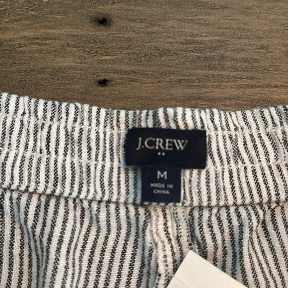*NEW J. Crew Drawstring Pull-on Shorts Medium Black & White Stripes - Picture 4 of 8